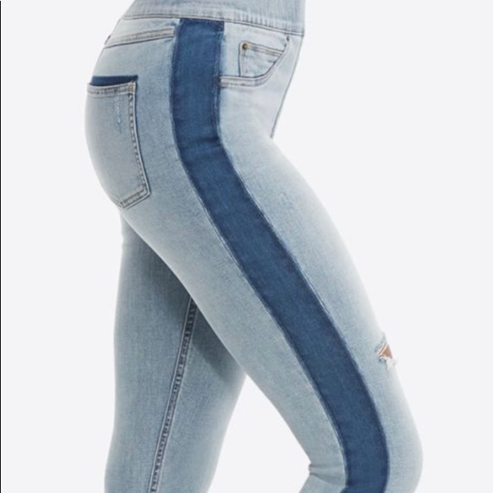 SPANX Jean Leggings with side stripe